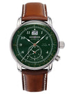 Zeppelin 8644-4 bid date green dial with brown leather strap