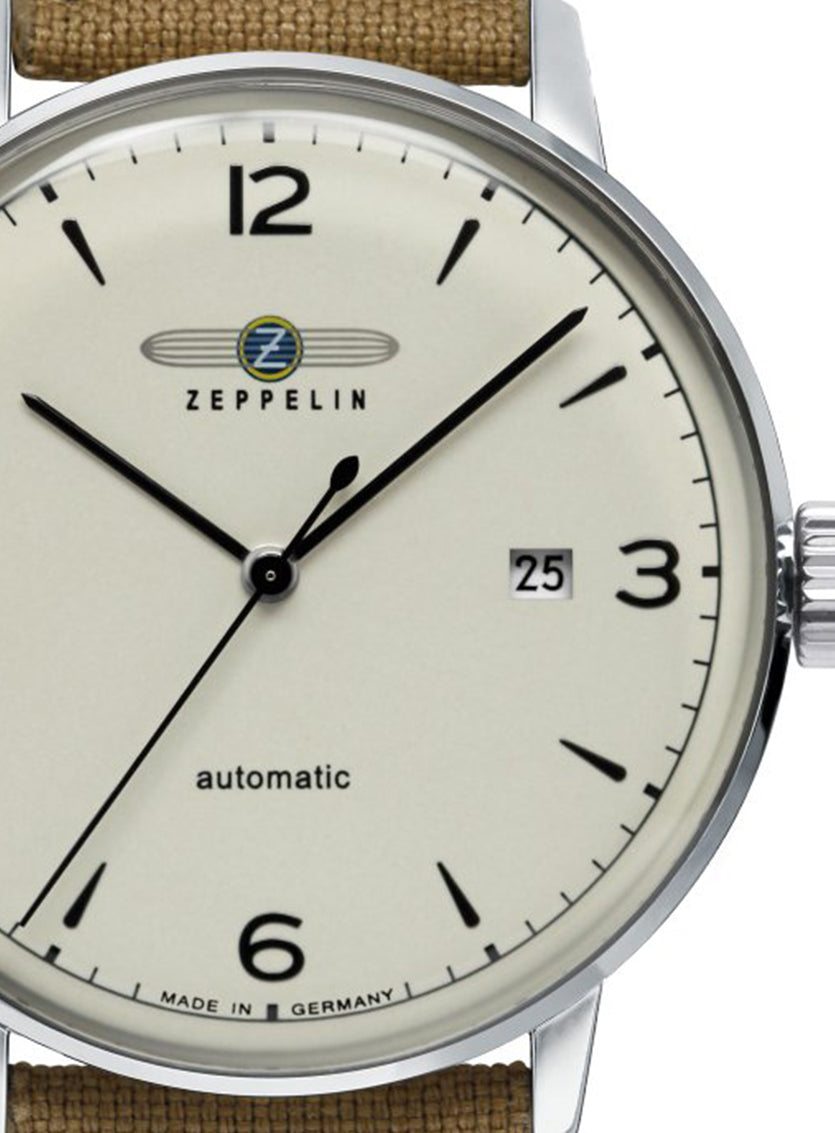 Zeppelin 8064-5 beige dial close up