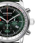 Zeppelin Watch 8888-4 Marine in green sunburst dial with chronograph functions 