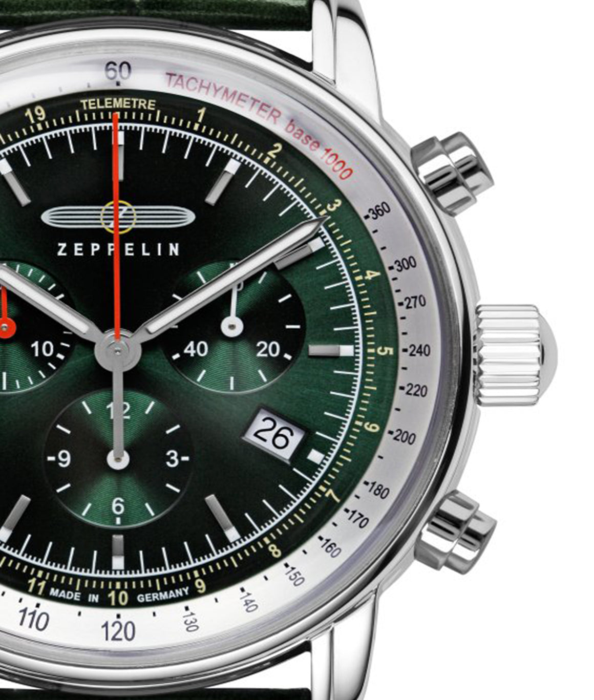 Zeppelin 88884 Watch 8888-4 green dial with three sundials and green strap