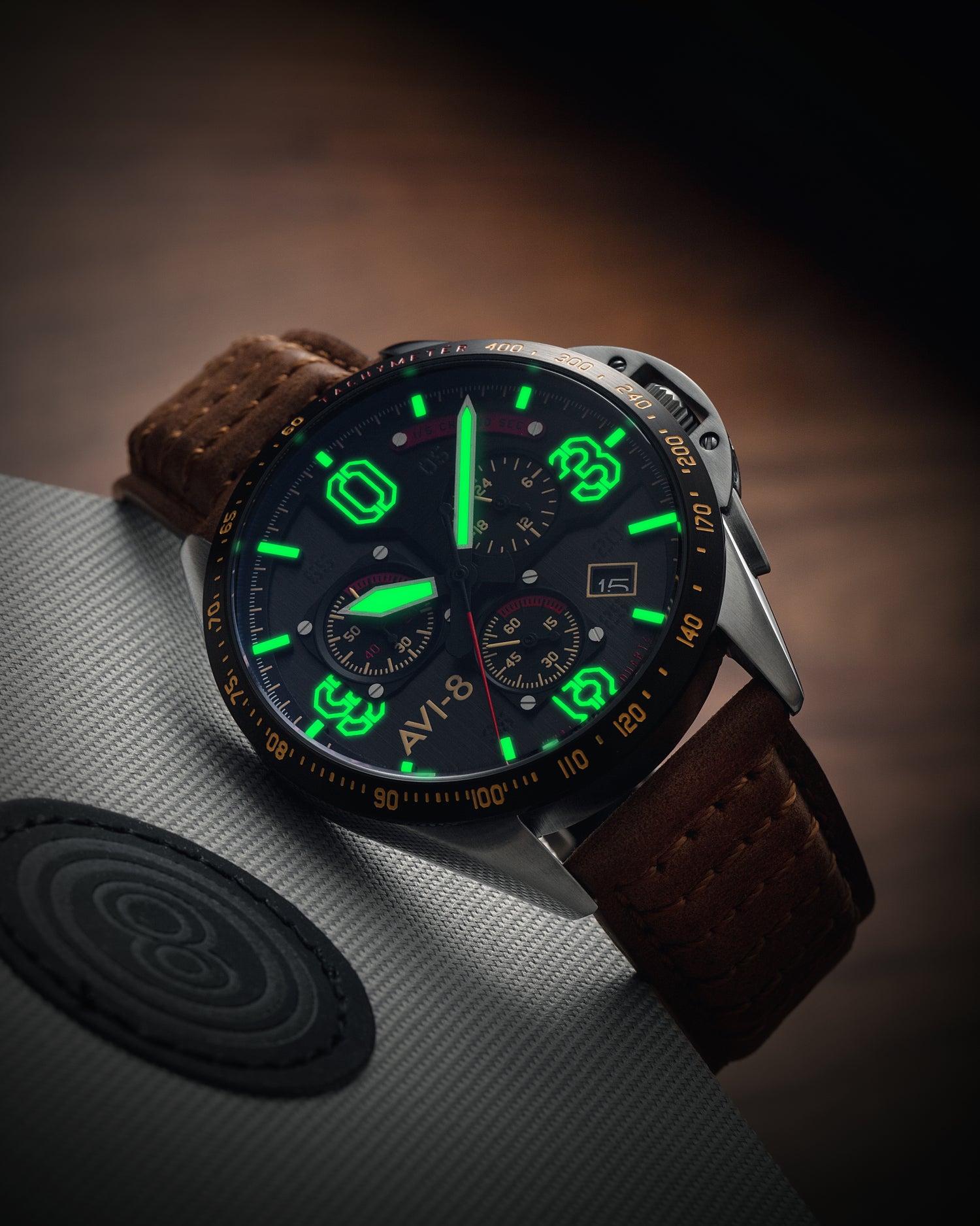 AVI-8 P-51 MUSTANG Blakeslee Chronograph BRONZE OAK 