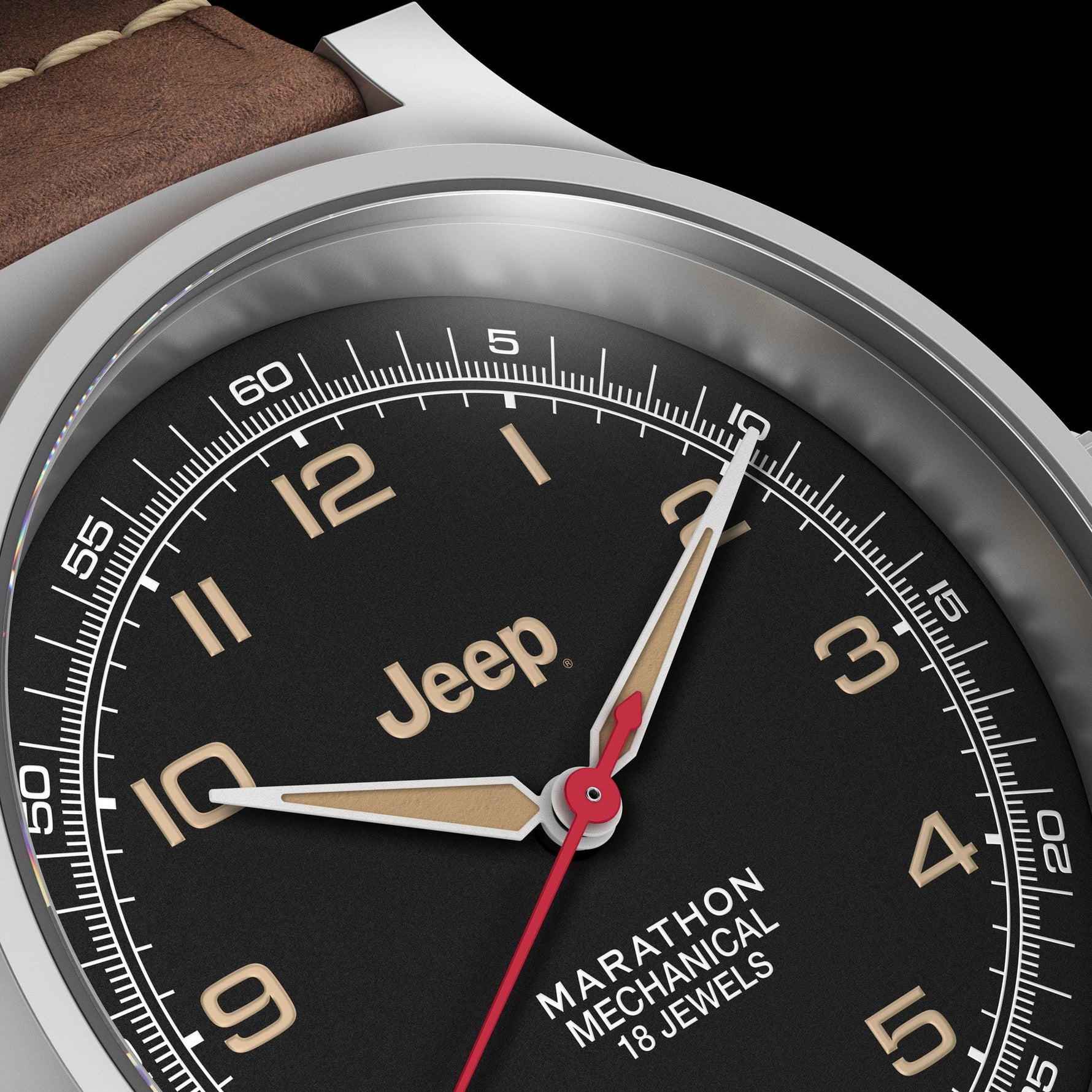 Marathon Swiss 41MM JEEP® WILLYS SSGPM (OFFICER'S MECHANICAL) 3-PIECE LEATHER STRAP KIT - WW194033SS-4001