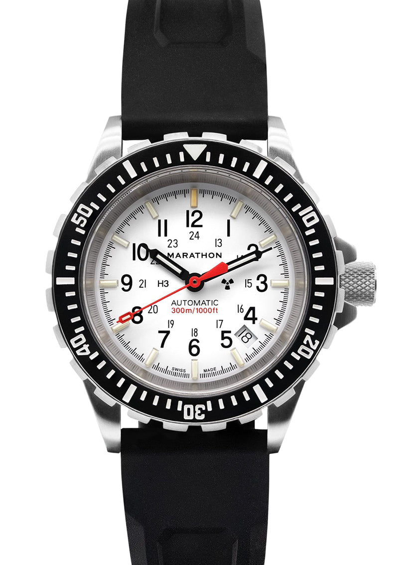 Marathon Swiss 41MM ARCTIC EDITION LARGE DIVER'S AUTOMATIC (GSAR) ON BLACK 3-PIECE RUBBER STRAP KIT - WW194006SS-0530