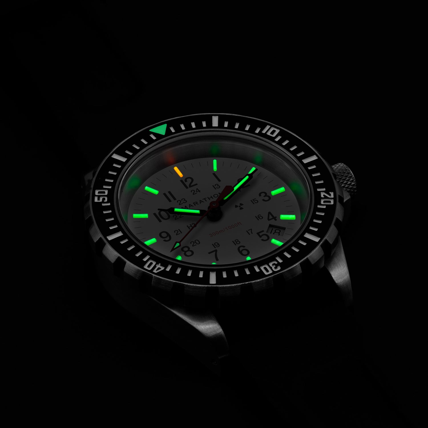 Marathon Swiss 41MM ARCTIC EDITION LARGE DIVER'S QUARTZ (TSAR) ON BLACK 3-PIECE RUBBER STRAP KIT - WW194007SS-0530