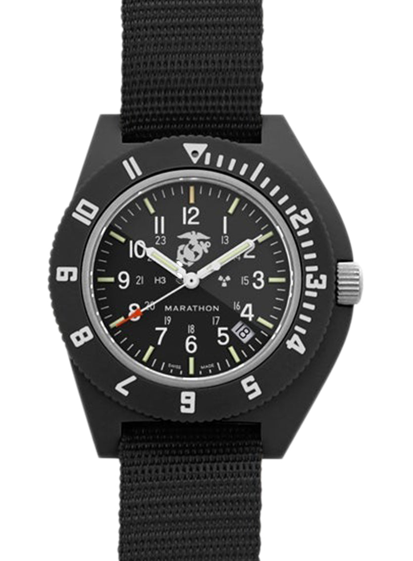 Marathon Swiss 41MM OFFICIAL USMC BLACK PILOT'S NAVIGATOR WITH DATE (QUARTZ) - WW194013BK-0201 