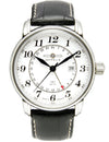 Zeppelin 7642-1 GMT watch Dual time with white dial and black numbers