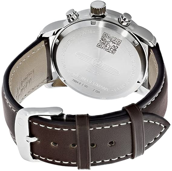 Zeppelin 7694-2 back - dark  brown leather strap 