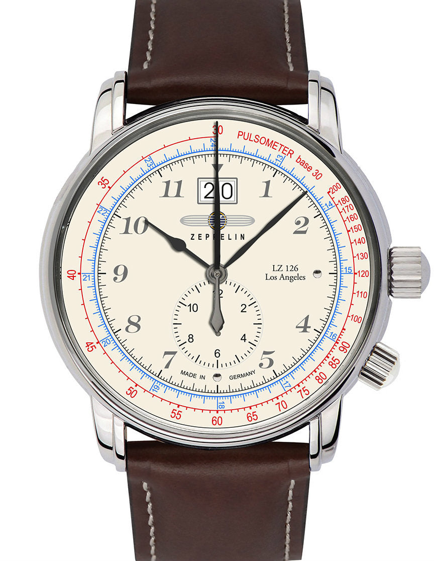 Zeppelin Big Date - Dual Time Watch 8644-5 - SERIES LZ126 Los Angeles