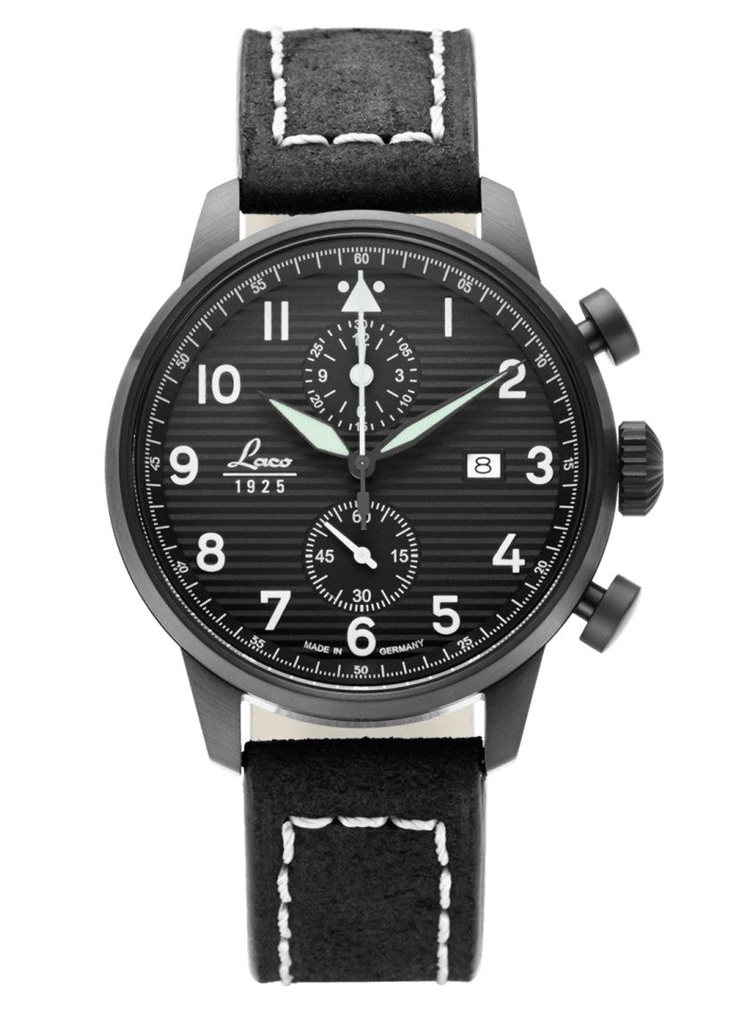 Laco Lausanne 861975 chronograph watch - black dial 