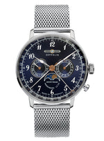 Zeppelin 7036M-3 Watch blue dial   with mesh bracelet 