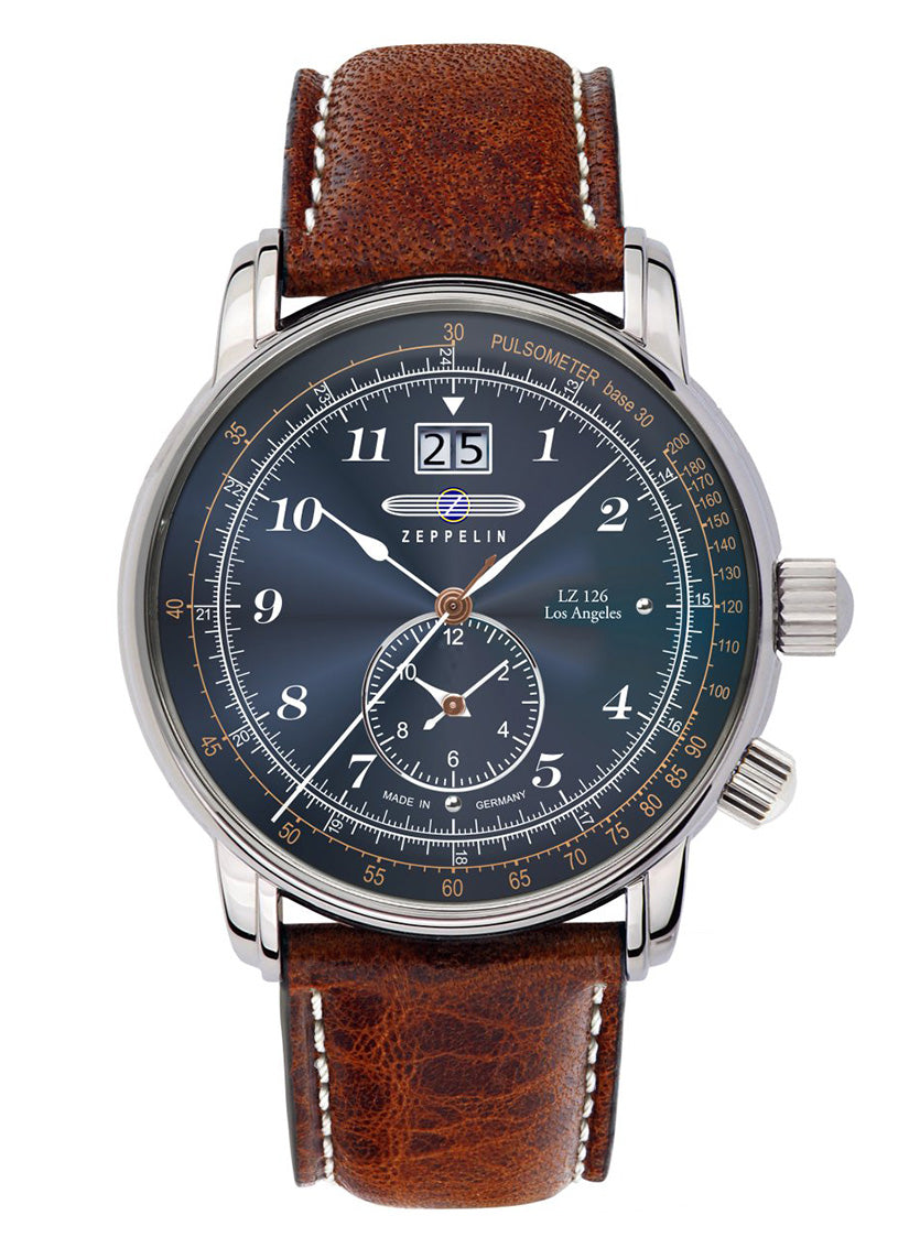 Zeppelin 8644-3 Watch LZ 126 Los Angeles Dual Time  